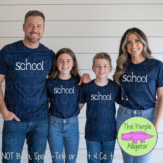 YOUR School Distorted - The Grunge Series | Bold Brush Stroke Spirit Wear Design – Rough Distorted School Style | CHOOSE YOUR TEXT COLOR - 0825 (d2f TPA)