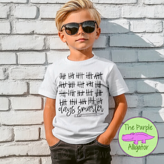 100 Tally Marks Days Smarter Shirt - Milestone School Tee - Pencil Design  1024 HMD