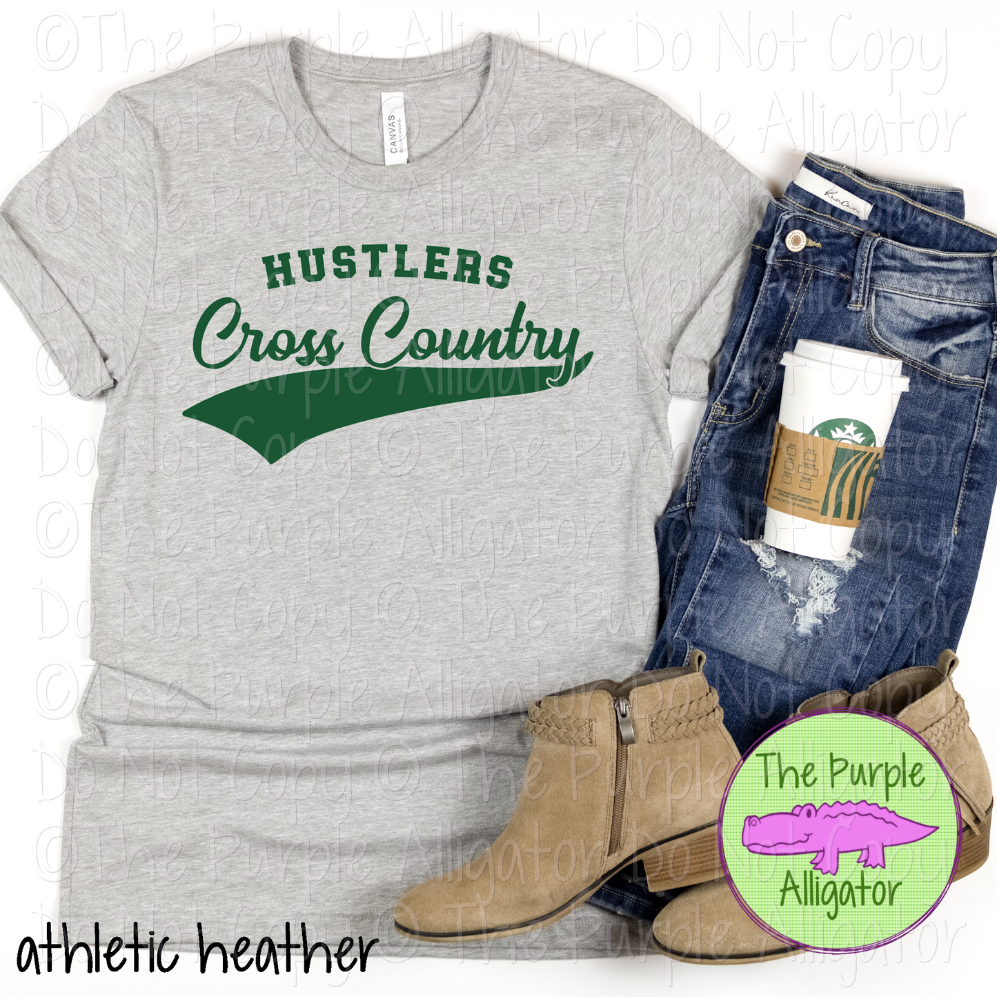 Hustlers Cross Country Swash SC12 | Mascot School Spirit Design | Custom Mascot Cross Country Apparel | Custom Team Apparel - CHOOSE YOUR DESIGN COLOR - 0725 (d2f TPA)