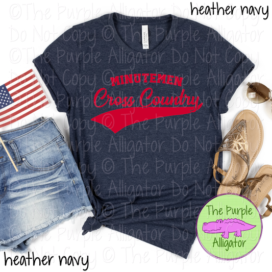 Minutemen Cross Country Swash SC12 | Mascot School Spirit Design | Custom Mascot Cross Country Apparel | Custom Team Apparel - CHOOSE YOUR DESIGN COLOR - 0725 (d2f TPA)