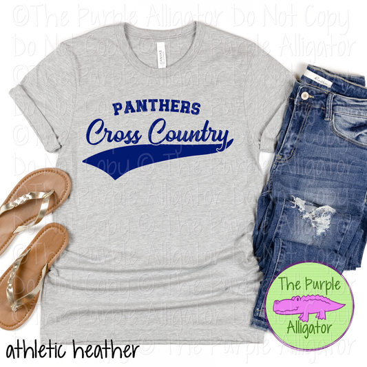 Panthers Cross Country Swash SC12 | Mascot School Spirit Design | Custom Mascot Cross Country Apparel | Custom Team Apparel - CHOOSE YOUR DESIGN COLOR - 0725 (d2f TPA)