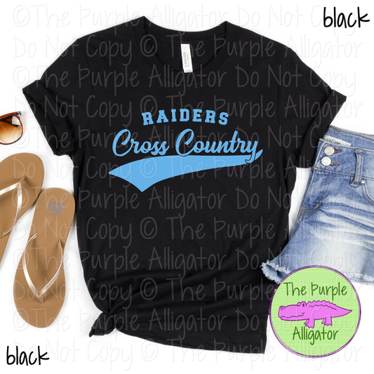 Raiders Cross Country Swash SC12 | Mascot School Spirit Design | Custom Mascot Cross Country Apparel | Custom Team Apparel - CHOOSE YOUR DESIGN COLOR - 0725 (d2f TPA)