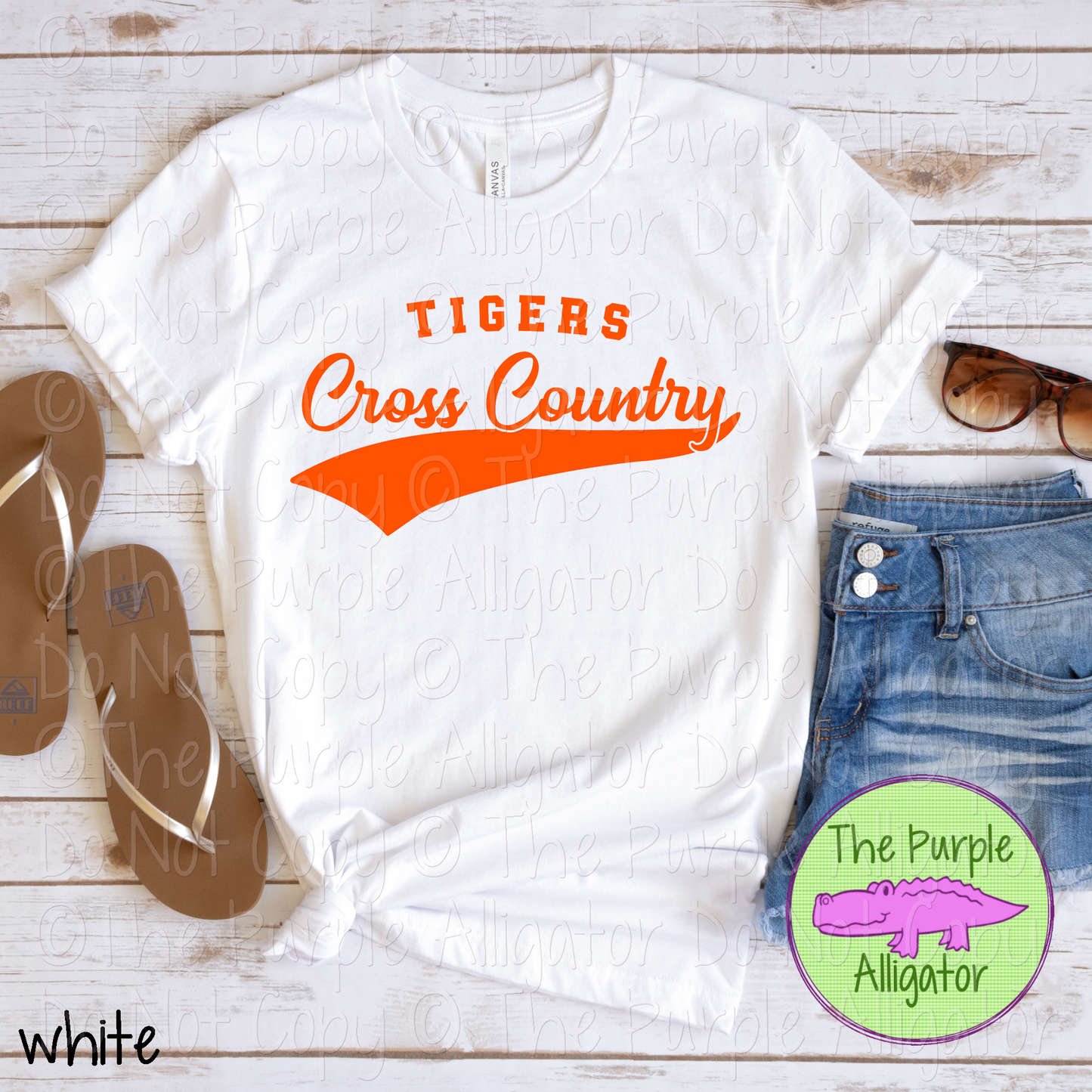 Tigers Cross Country Swash SC12 | Mascot School Spirit Design | Custom Mascot Cross Country Apparel | Custom Team Apparel - CHOOSE YOUR DESIGN COLOR - 0725 (d2f TPA)