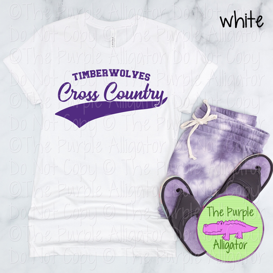 Timberwolves Cross Country Swash SC12 | Mascot School Spirit Design | Custom Mascot Cross Country Apparel | Custom Team Apparel - CHOOSE YOUR DESIGN COLOR - 0725 (d2f TPA)