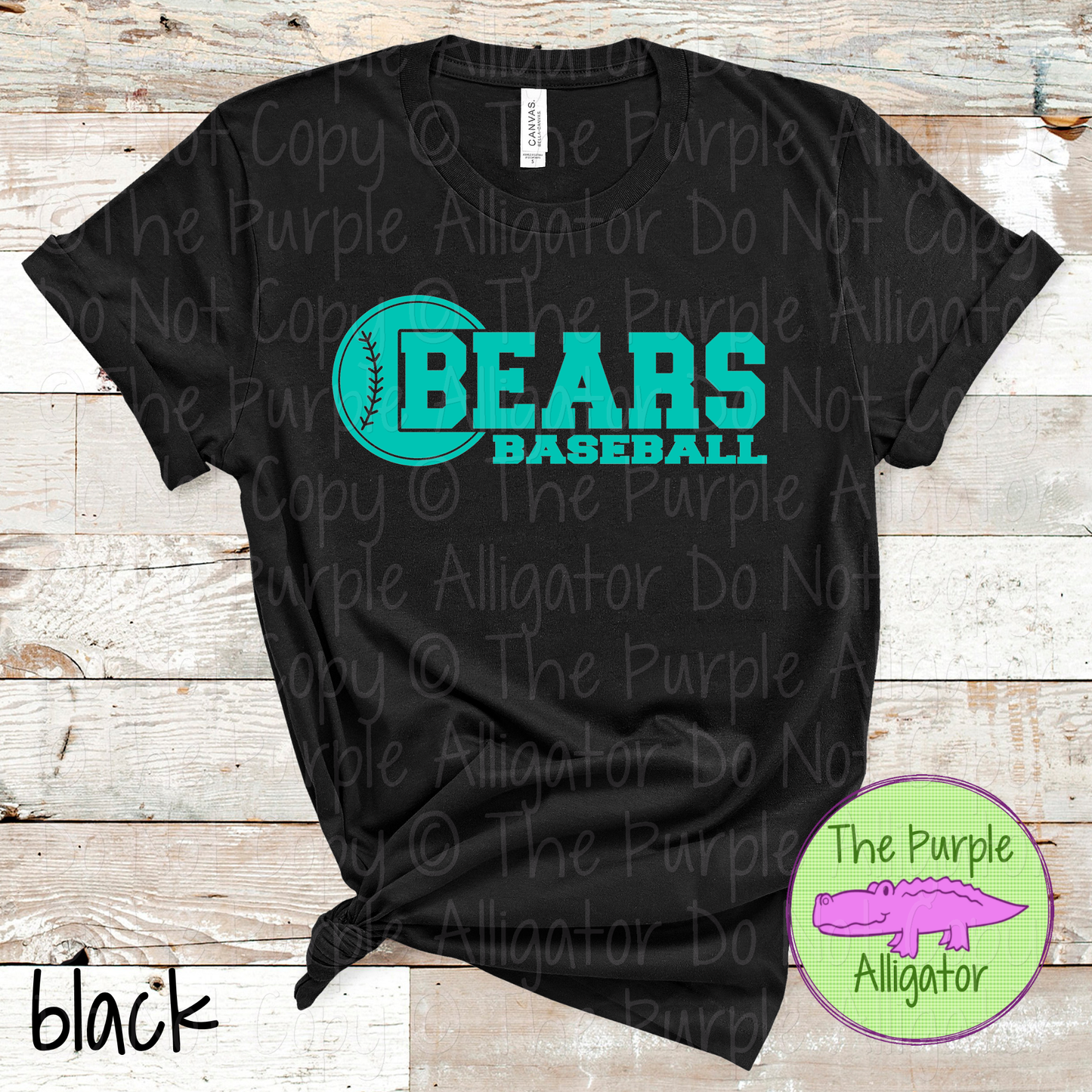 Bears Baseball 12 - Custom Baseball Team Spirit Wear Tee Mascot Apparel 0126 TPA