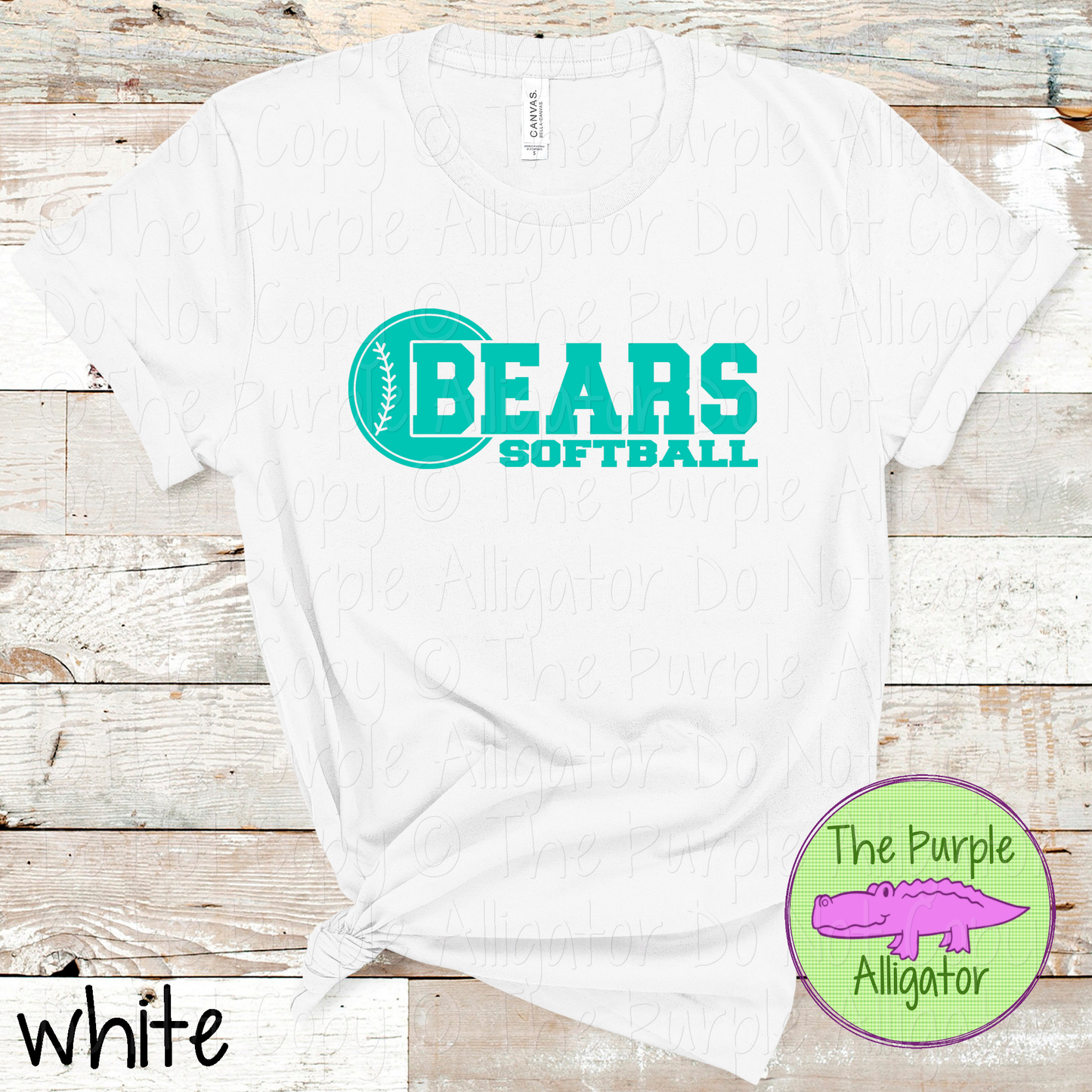 Bears Softball 12 Classic Varsity Softball Spirit Wear Tee | Single Custom Color 0226 TPA