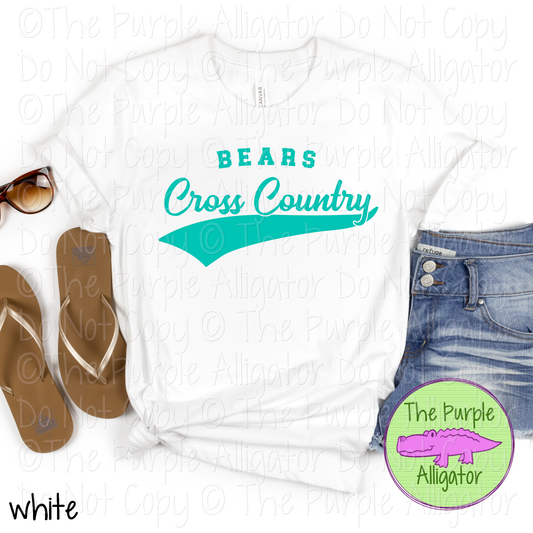 Bears Cross Country Swash SC12 | Mascot School Spirit Design | Custom Mascot Cross Country Apparel | Custom Team Apparel - CHOOSE YOUR DESIGN COLOR - 0725 (d2f TPA)