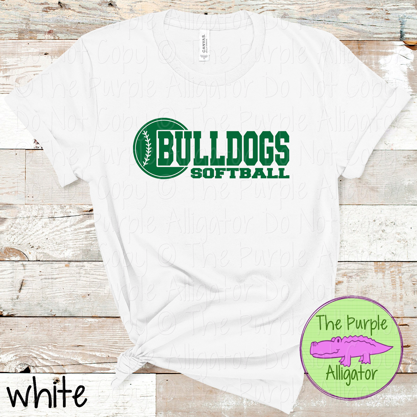Bulldogs Softball 12 Classic Varsity Softball Spirit Wear Tee | Single Custom Color 0226 TPA