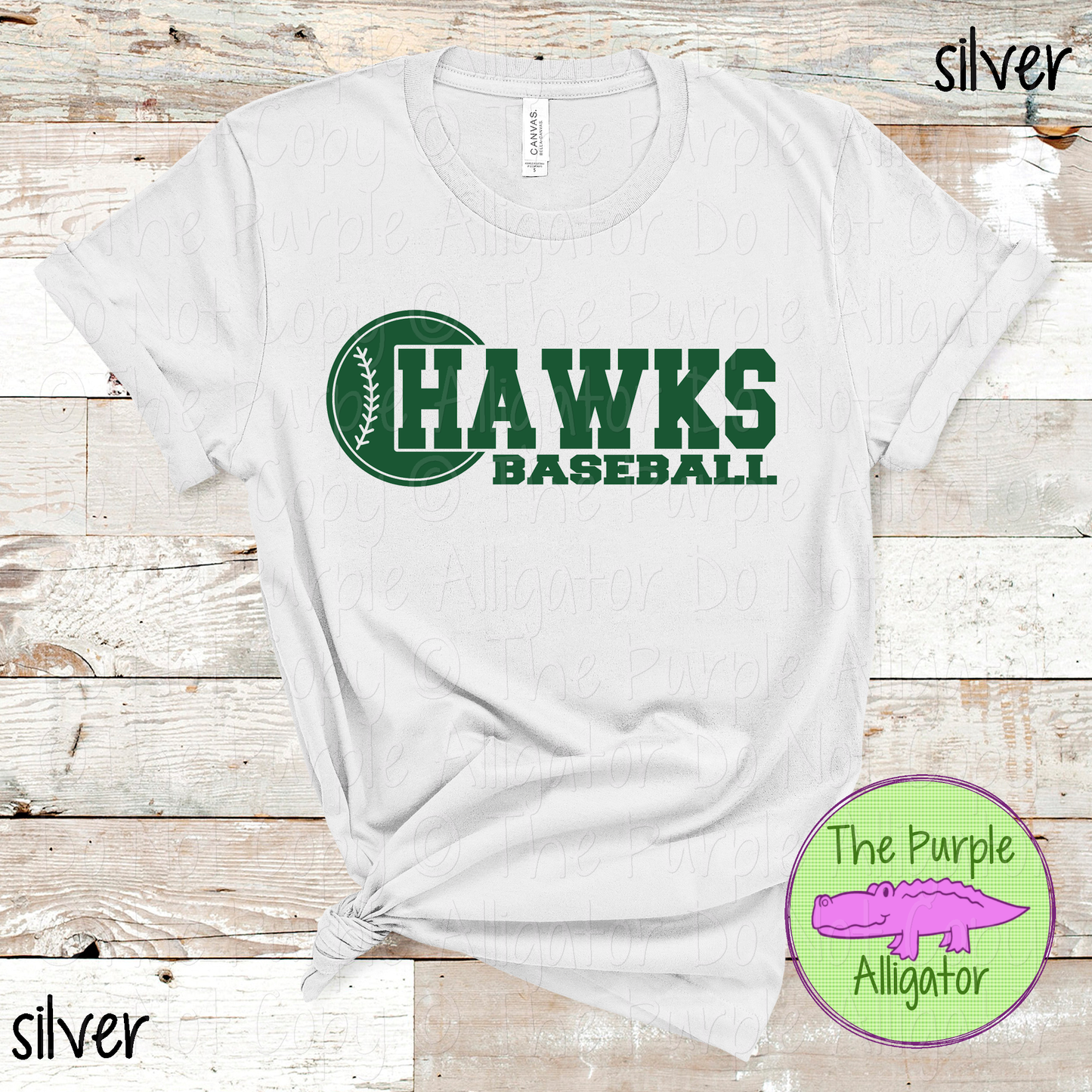 Hawks Baseball 12 - Custom Baseball Team Spirit Wear Tee Mascot Apparel 0126 TPA