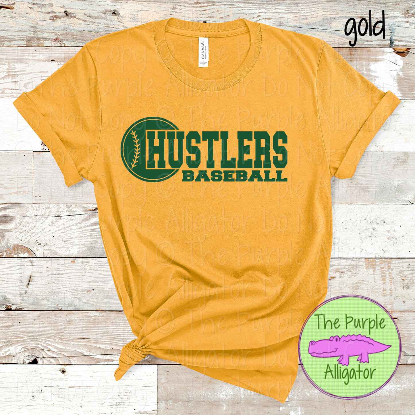 Hustlers Baseball 12 Classic Varsity Baseball Spirit Wear Tee | Single Custom Color 0126 TPA