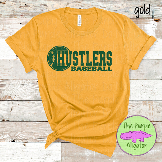 Hustlers Baseball 12 Classic Varsity Baseball Spirit Wear Tee | Single Custom Color 0126 TPA