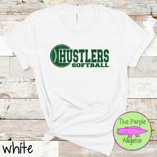 Hustlers Softball 12 Classic Varsity Softball Spirit Wear Tee | Single Custom Color 0226 TPA