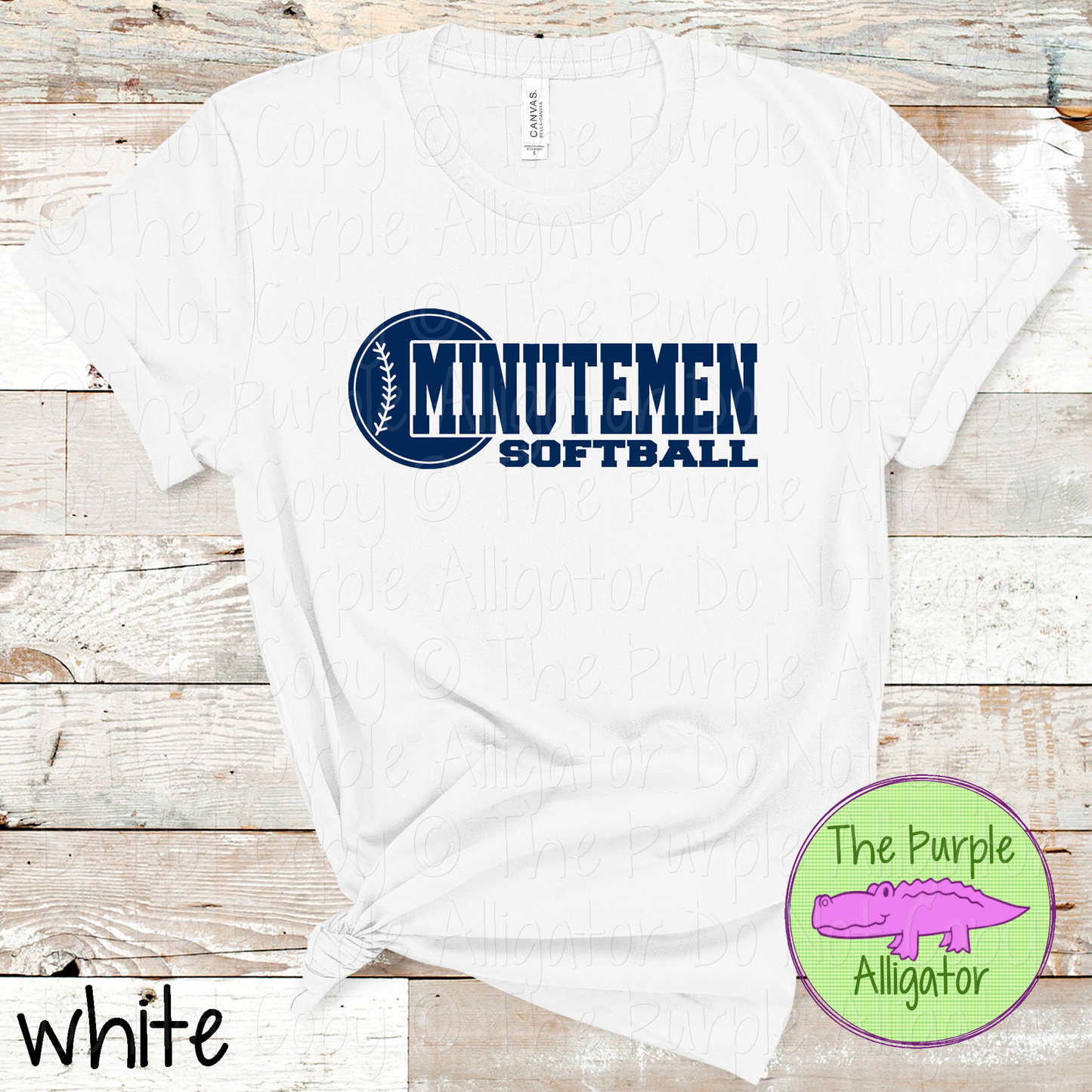 Minutemen Softball 12 Classic Varsity Softball Spirit Wear Tee | Single Custom Color 0226 TPA