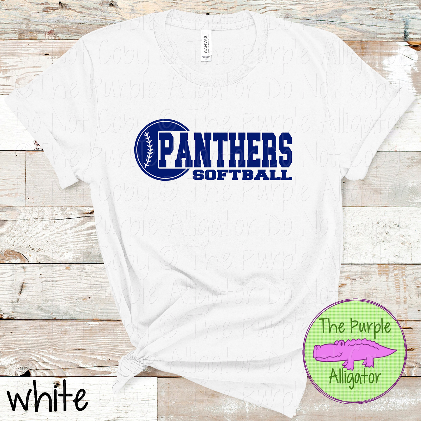 Panthers Softball 12 Classic Varsity Softball Spirit Wear Tee | Single Custom Color 0226 TPA