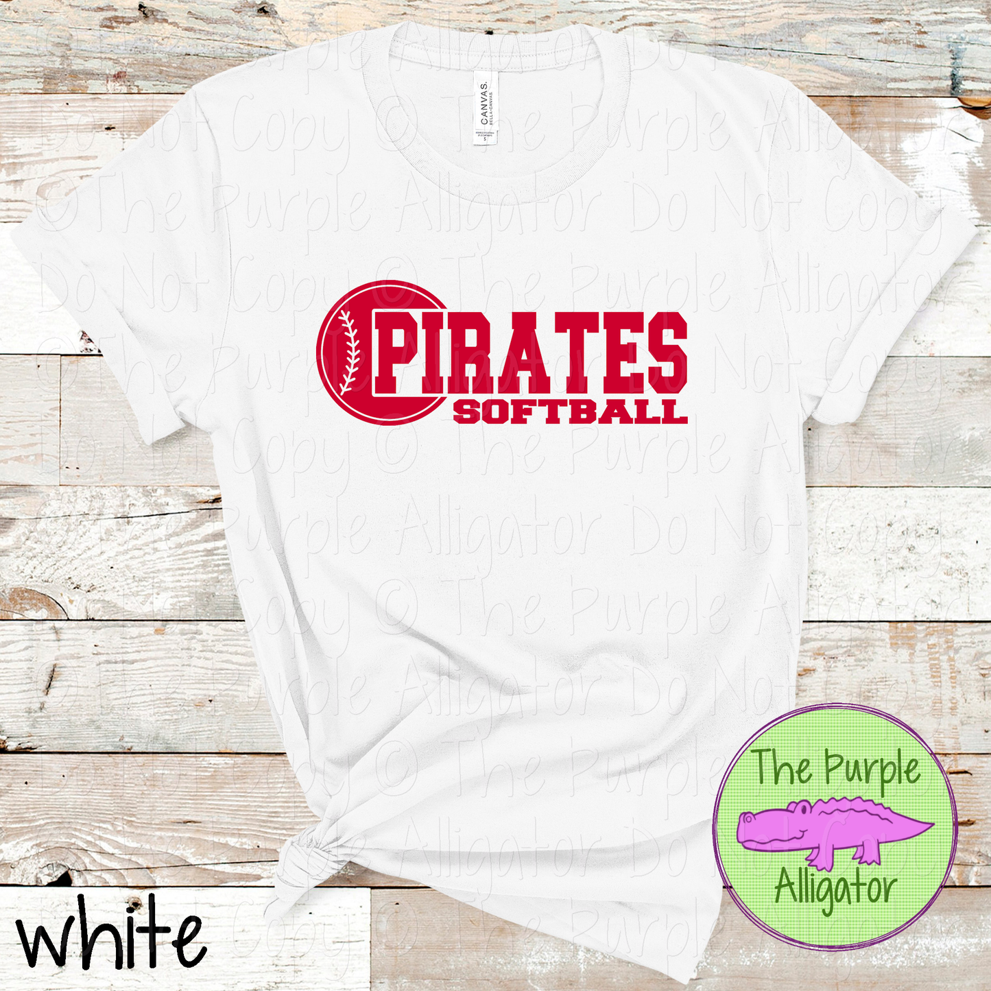 Pirates Softball 12 Classic Varsity Softball Spirit Wear Tee | Single Custom Color 0226 TPA