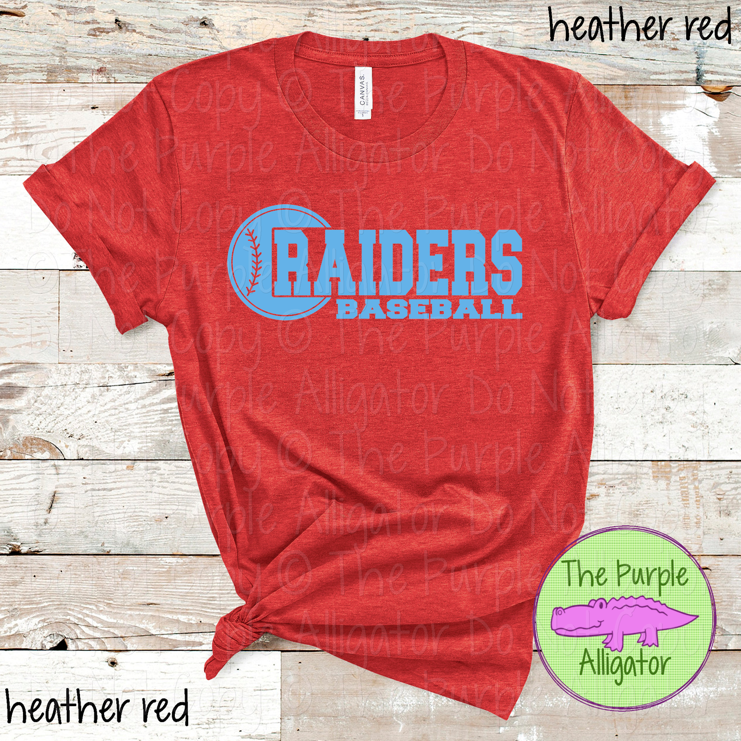 Raiders Baseball 12 - Custom Baseball Team Spirit Wear Tee Mascot Apparel 0126 TPA