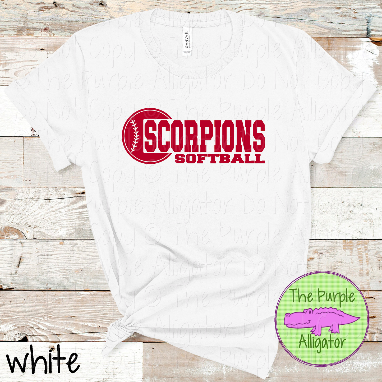 Scorpions Softball 12 Classic Varsity Softball Spirit Wear Tee | Single Custom Color 0226 TPA