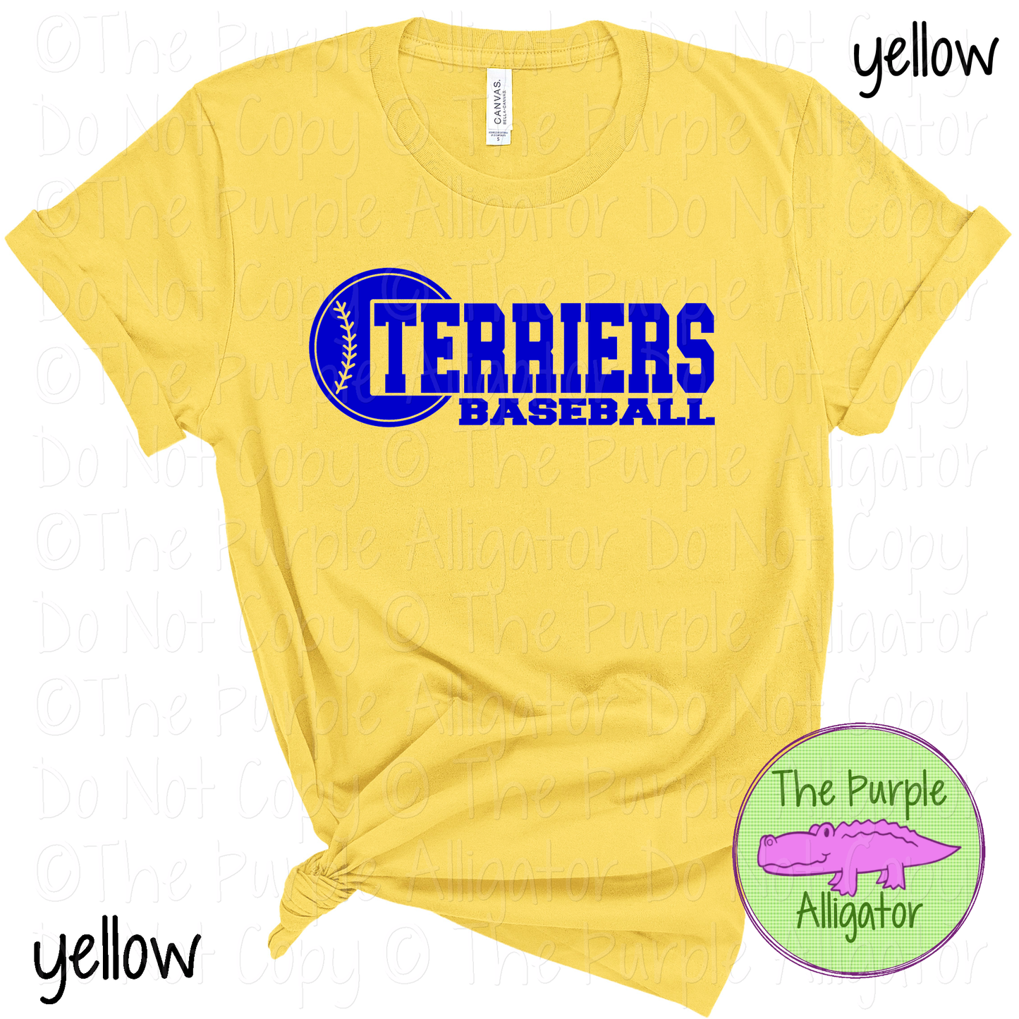 Terriers Baseball 12 - Custom Baseball Team Spirit Wear Tee Mascot Apparel 0126 TPA