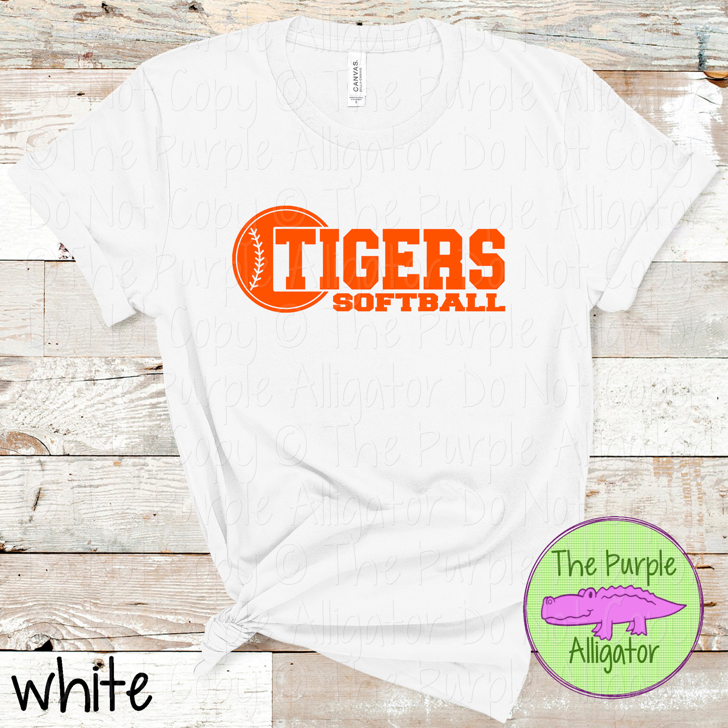 Tigers Softball 12 Classic Varsity Softball Spirit Wear Tee | Single Custom Color 0226 TPA