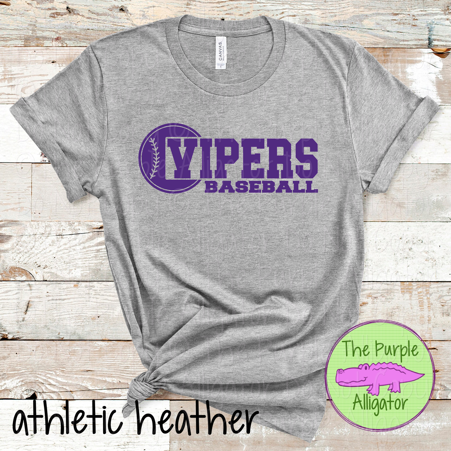 Vipers Baseball 12 - Custom Baseball Team Spirit Wear Tee Mascot Apparel 0126 TPA
