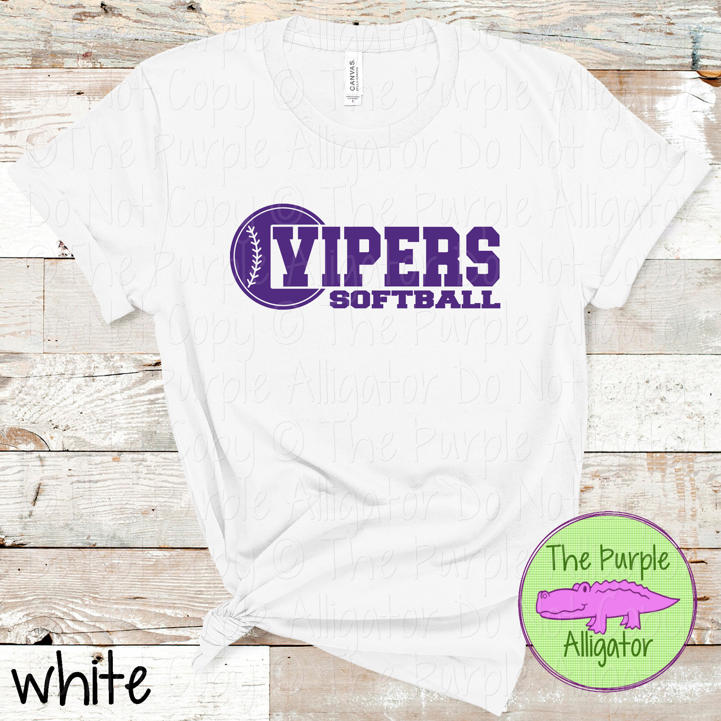 Vipers Softball 12 Classic Varsity Softball Spirit Wear Tee | Single Custom Color 0226 TPA