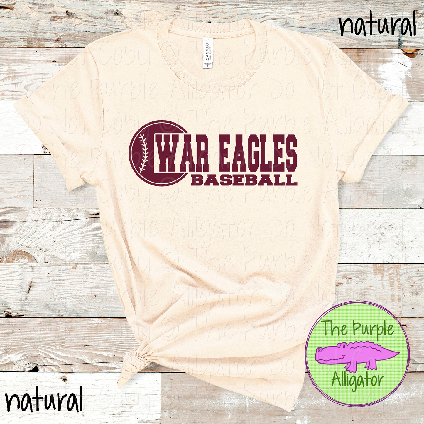 War Eagles Baseball 12 - Custom Baseball Team Spirit Wear Tee Mascot Apparel 0126 TPA