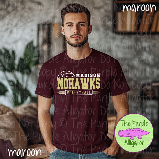 Madison Mohawks Volleyball SC13 Mascot School Spirit Wear Team Swag - CHOOSE YOUR DESIGN COLORS (d2f TPA)