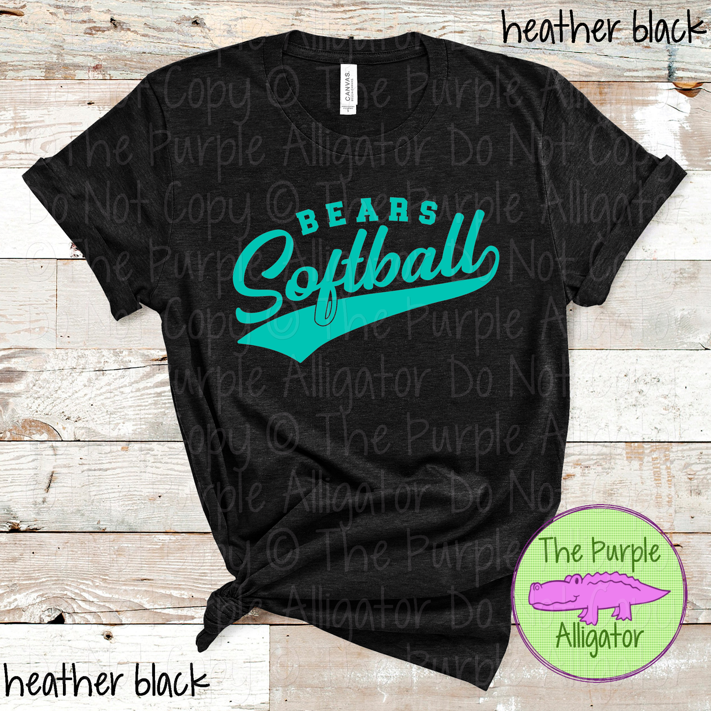 Bears Softball 21 Classic Script Softball Spirit Wear Tee | Custom Single Color Print 0126 TPA