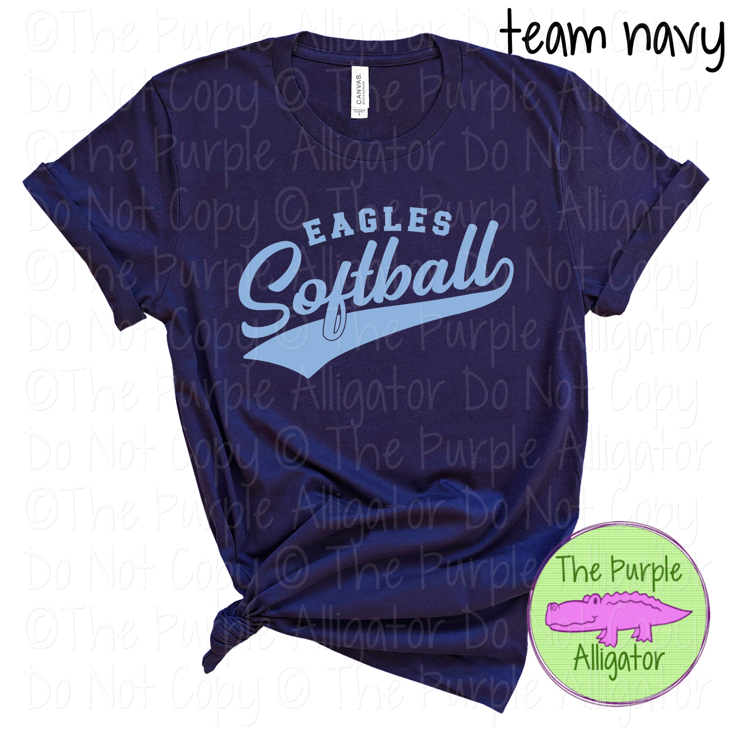 Eagles Softball 21 Classic Script Softball Spirit Wear Tee | Custom Single Color Print 0126 TPA