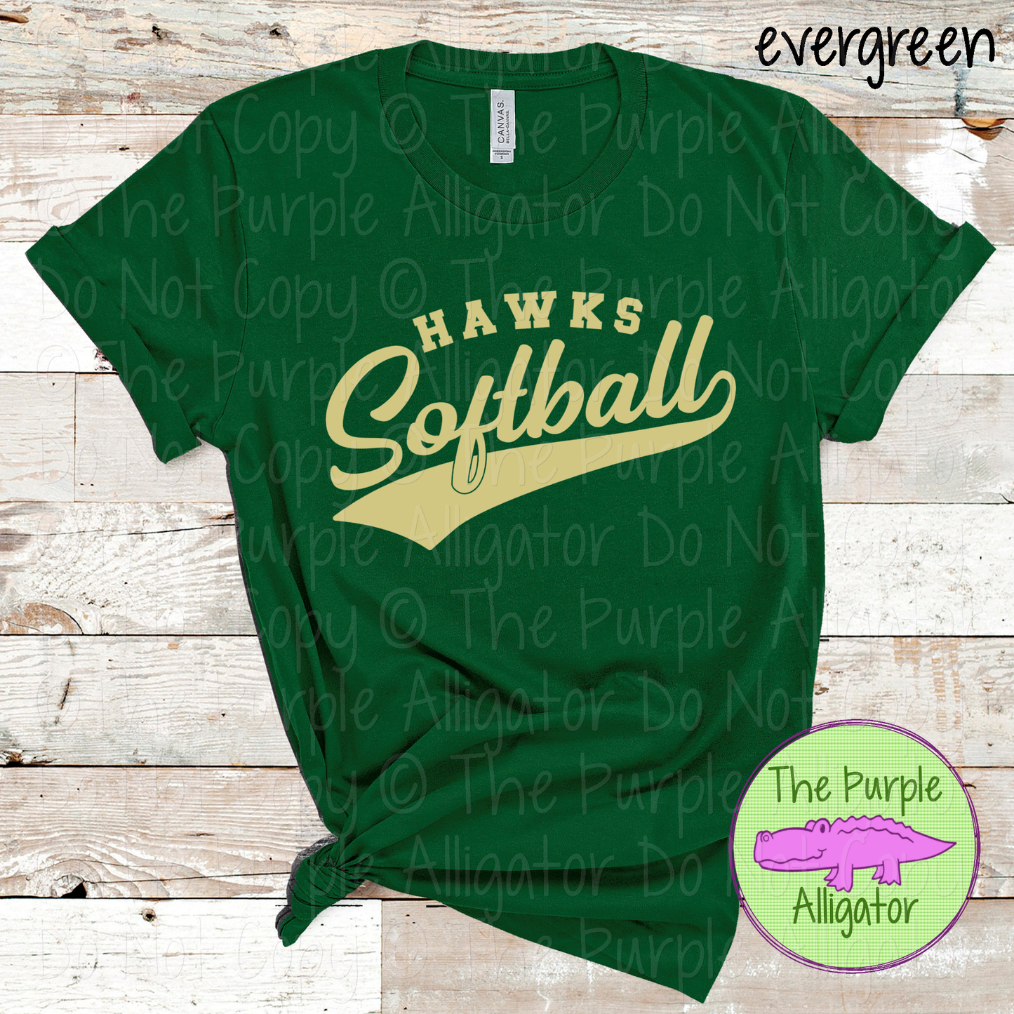 Hawks Softball 21 Classic Script Softball Spirit Wear Tee | Custom Single Color Print 0126 TPA