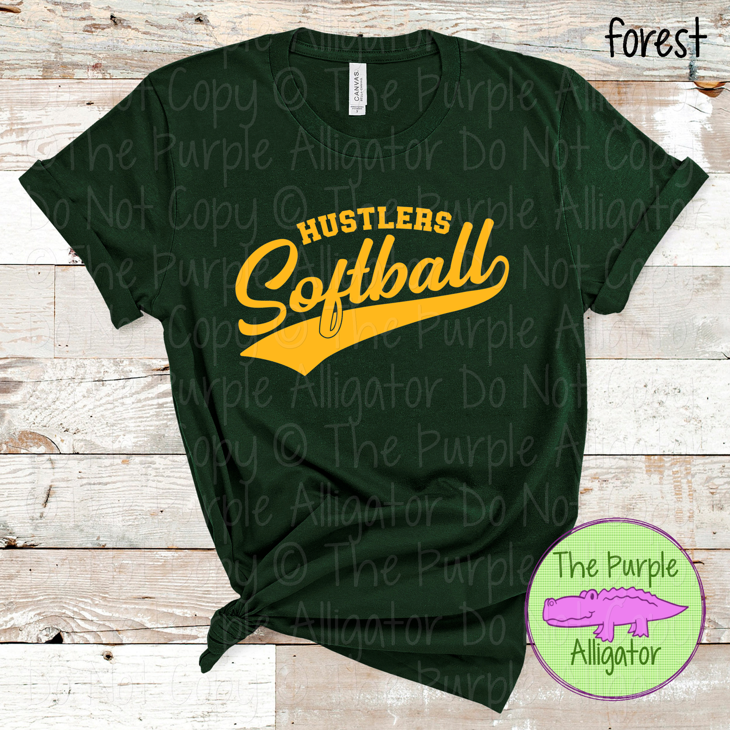 Hustlers Softball 21 Classic Script Softball Spirit Wear Tee | Custom Single Color Print 0126 TPA