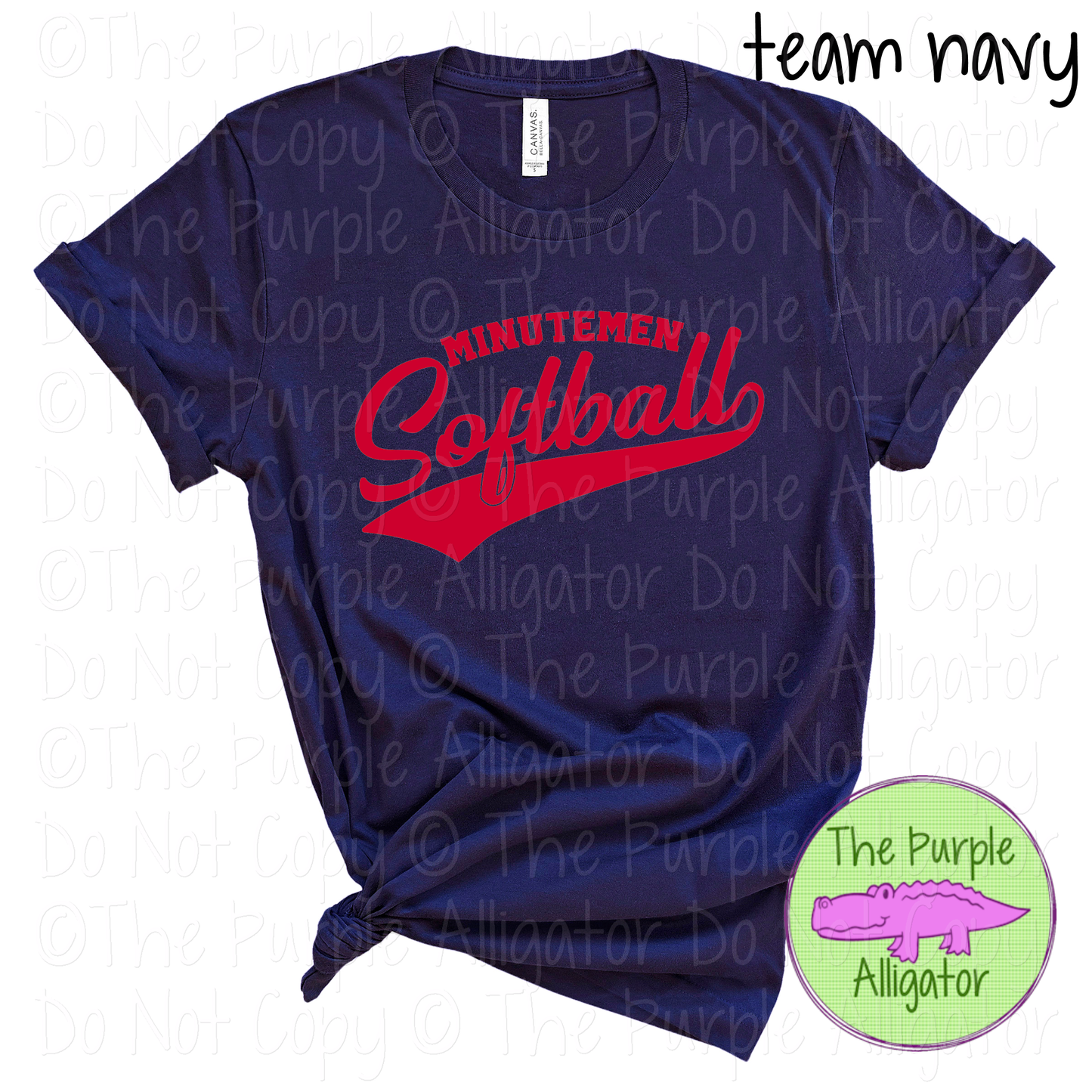 Minutemen Softball 21 Classic Script Softball Spirit Wear Tee | Custom Single Color Print 0126 TPA