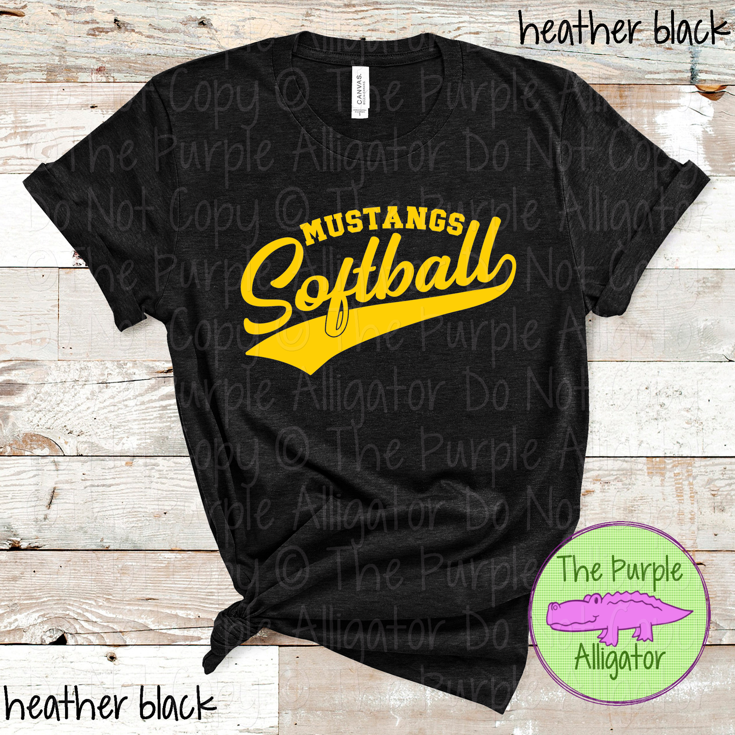 Mustangs Softball 21 Classic Script Softball Spirit Wear Tee | Custom Single Color Print 0126 TPA