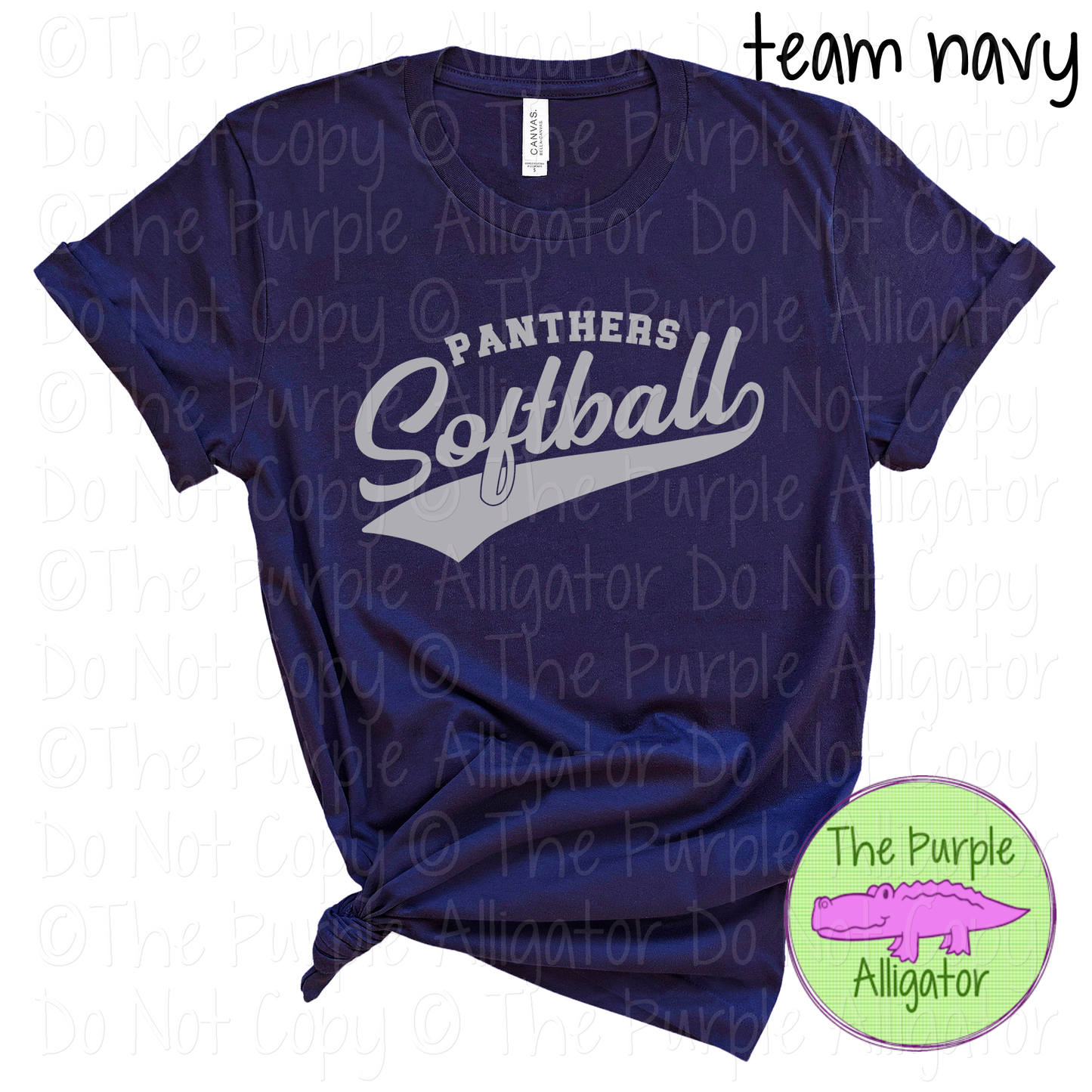 Panthers Softball 21 Classic Script Softball Spirit Wear Tee | Custom Single Color Print 0126 TPA