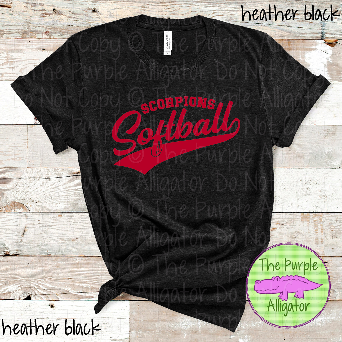Scorpions Softball 21 Classic Script Softball Spirit Wear Tee | Custom Single Color Print 0126 TPA