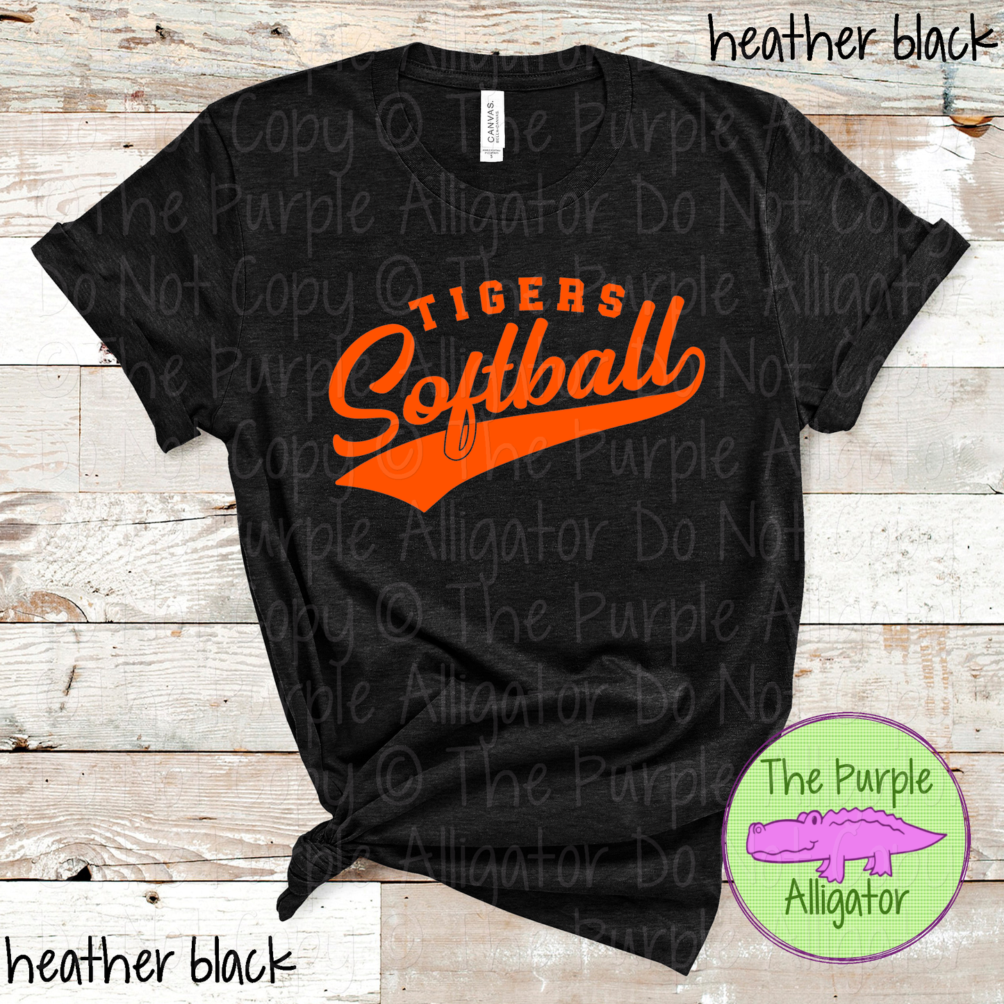 Tigers Softball 21 Classic Script Softball Spirit Wear Tee | Custom Single Color Print 0126 TPA