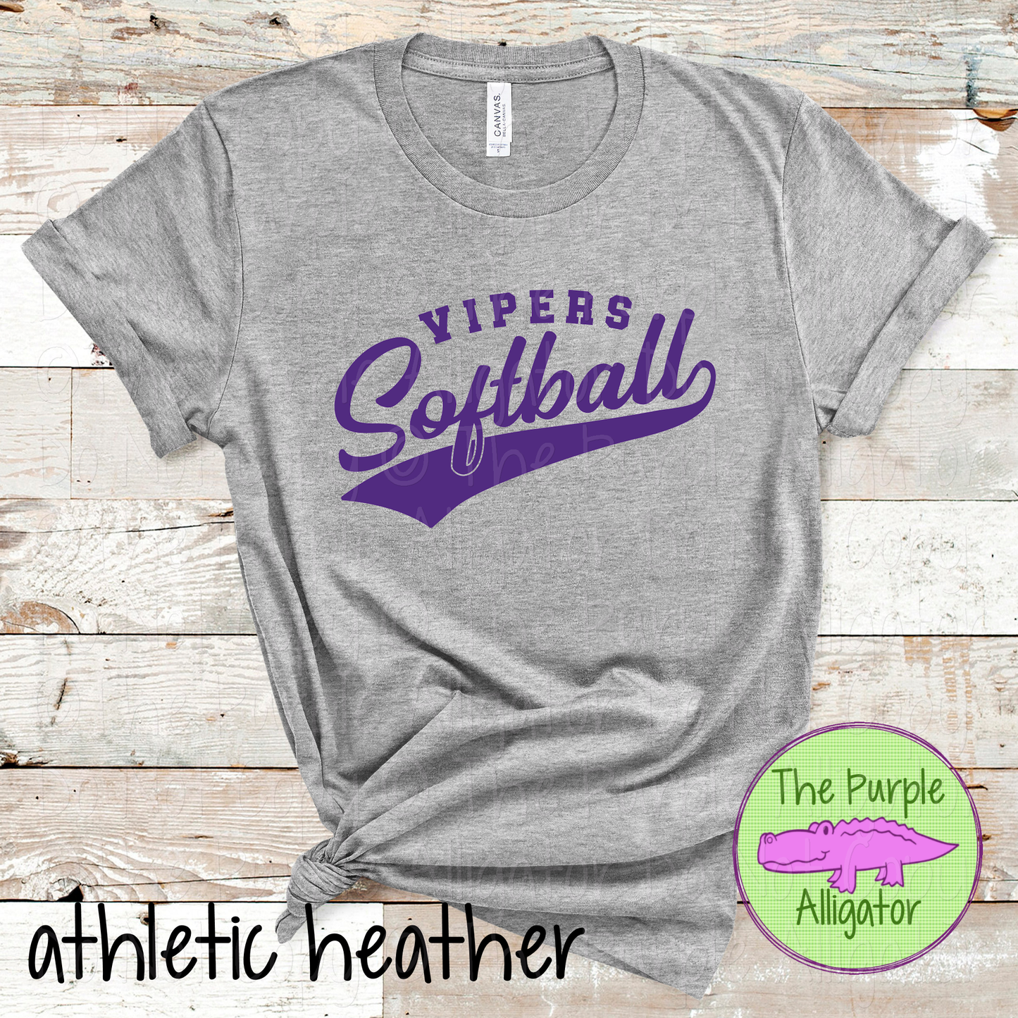 Vipers Softball 21 Classic Script Softball Spirit Wear Tee | Custom Single Color Print 0126 TPA