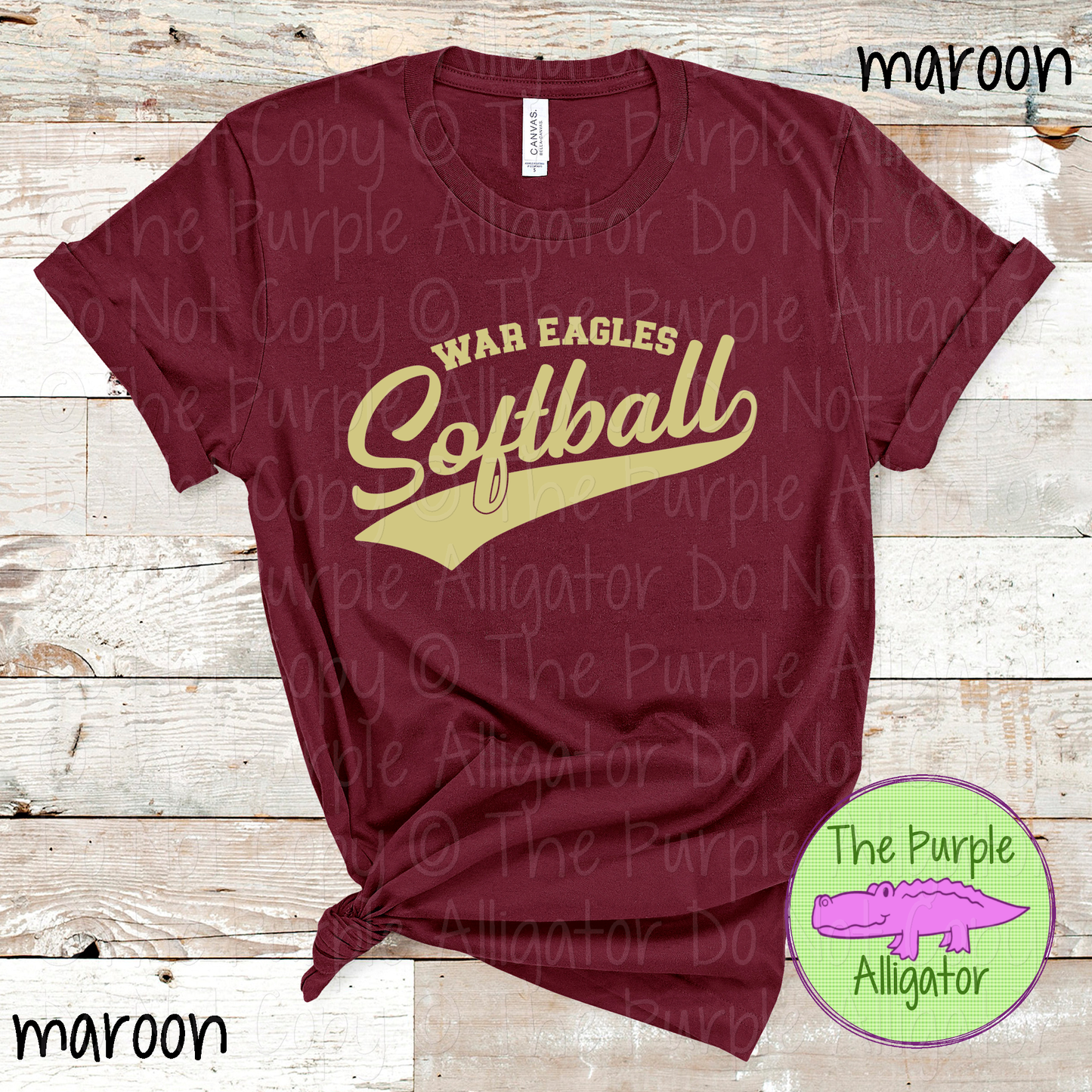 War Eagles Softball 21 Classic Script Softball Spirit Wear Tee | Custom Single Color Print 0126 TPA