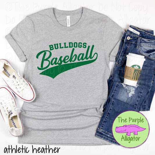 Bulldogs Baseball 23 - Classic Script Custom Baseball Team Spirit Wear Mascot Apparel 0126 TPA