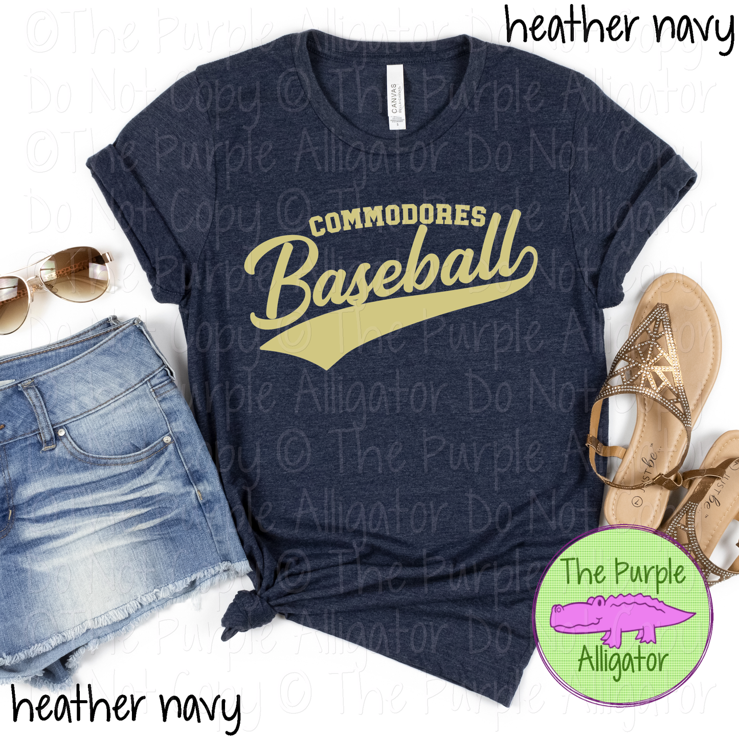 Commodores Baseball 23 - Classic Script Custom Baseball Team Spirit Wear Mascot Apparel 0126 TPA