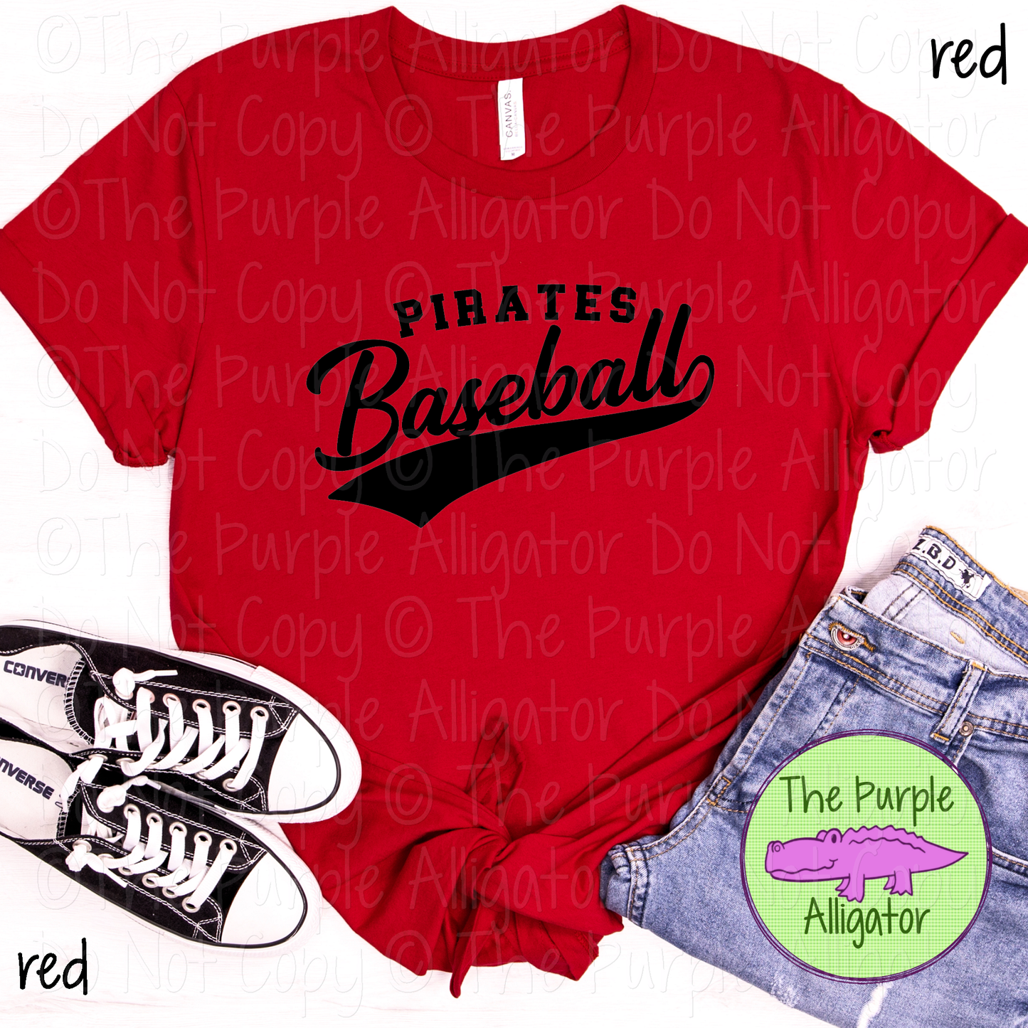Pirates Baseball 23 - Classic Script Custom Baseball Team Spirit Wear Mascot Apparel 0126 TPA