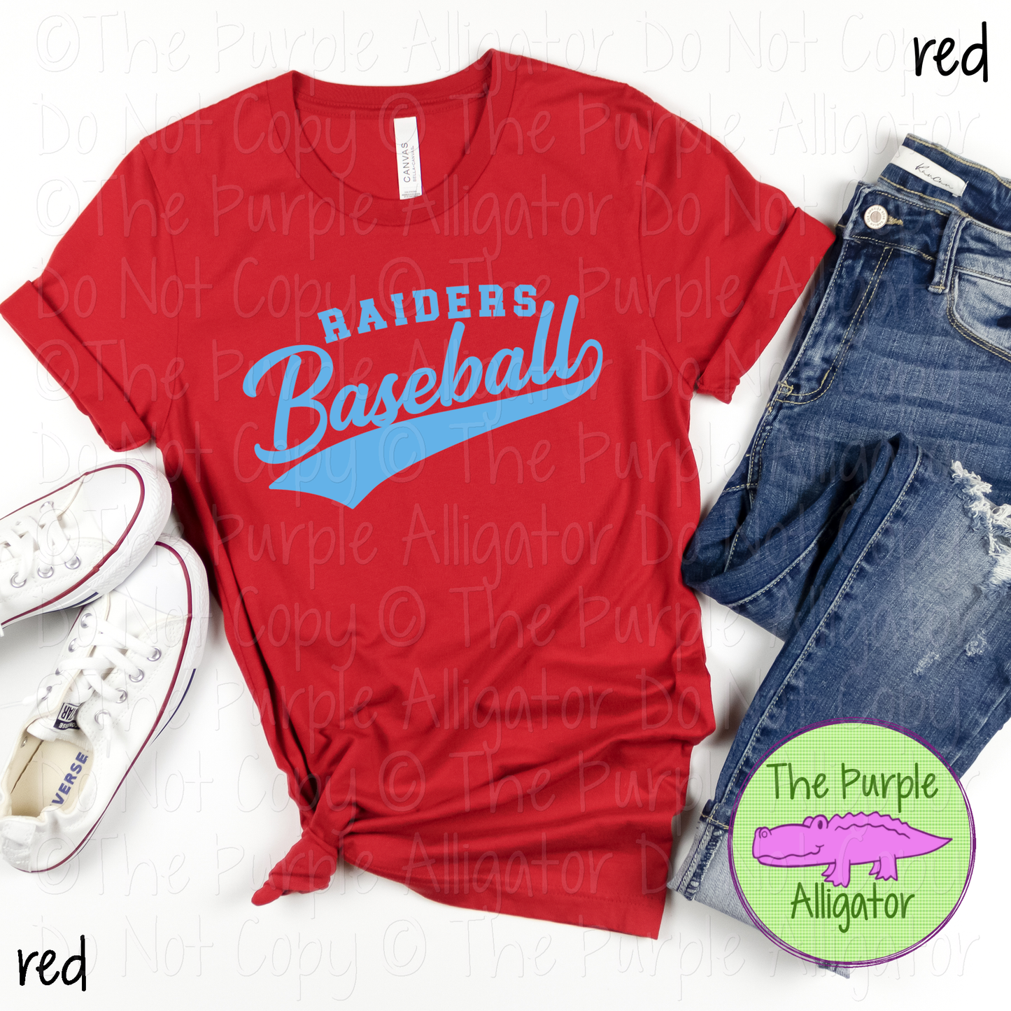 Raiders Baseball 23 - Classic Script Custom Baseball Team Spirit Wear Mascot Apparel 0126 TPA