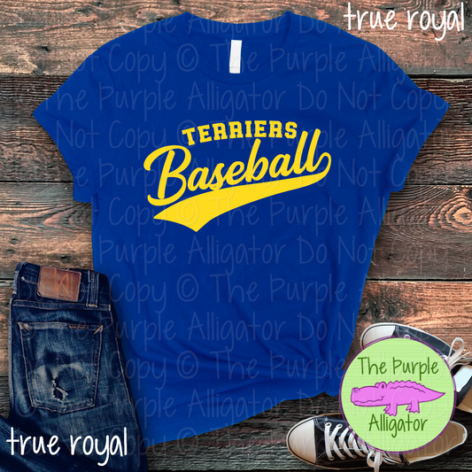 Terriers Baseball 23 - Classic Script Custom Baseball Team Spirit Wear Mascot Apparel 0126 TPA