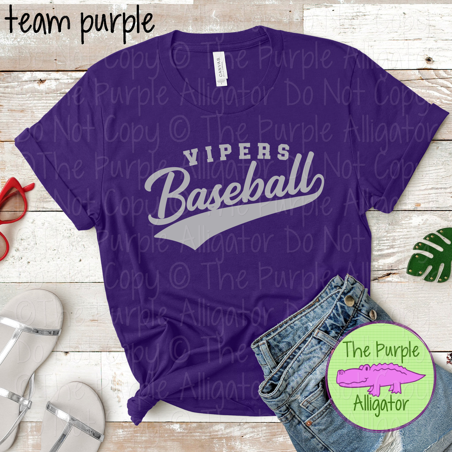 Vipers Baseball 23 - Classic Script Custom Baseball Team Spirit Wear Mascot Apparel 0126 TPA