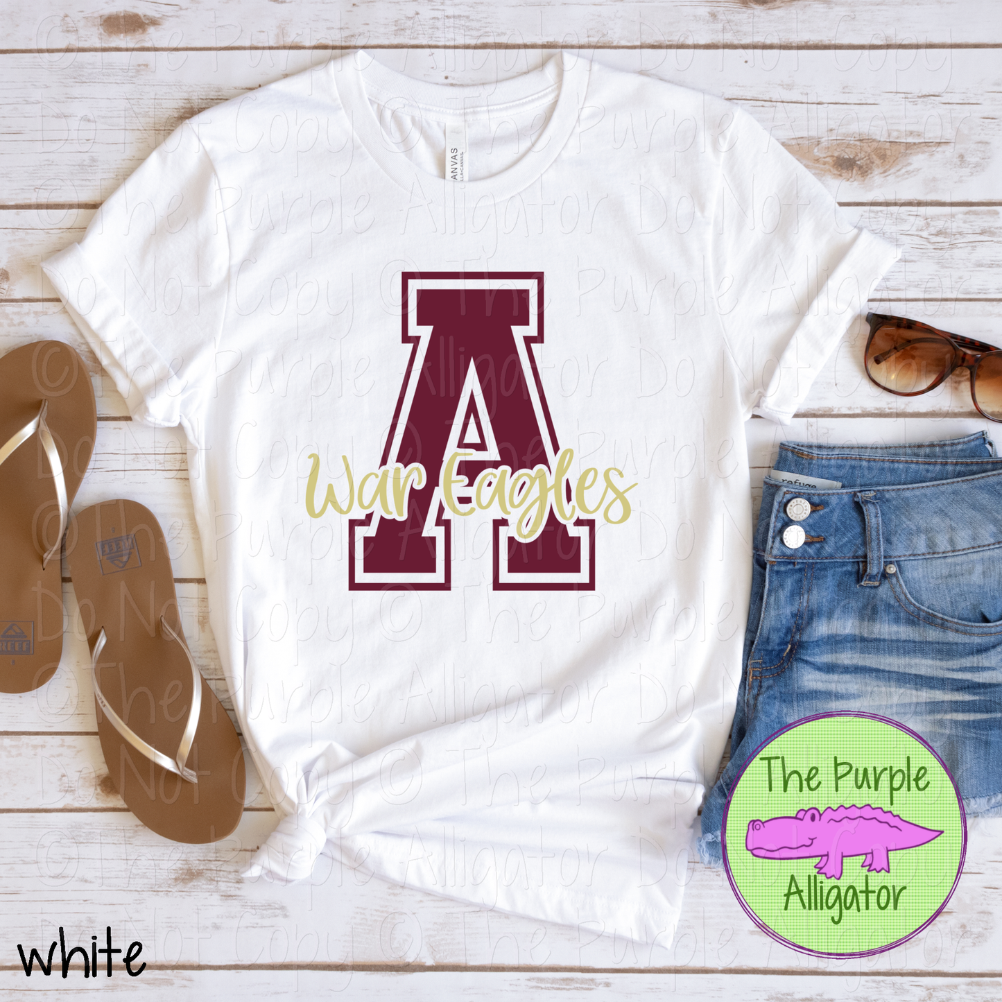 A Astronaut War Eagles 2 Color Initial Spirit Wear | Varsity Letter School Mascot Shirt 0124 TPA