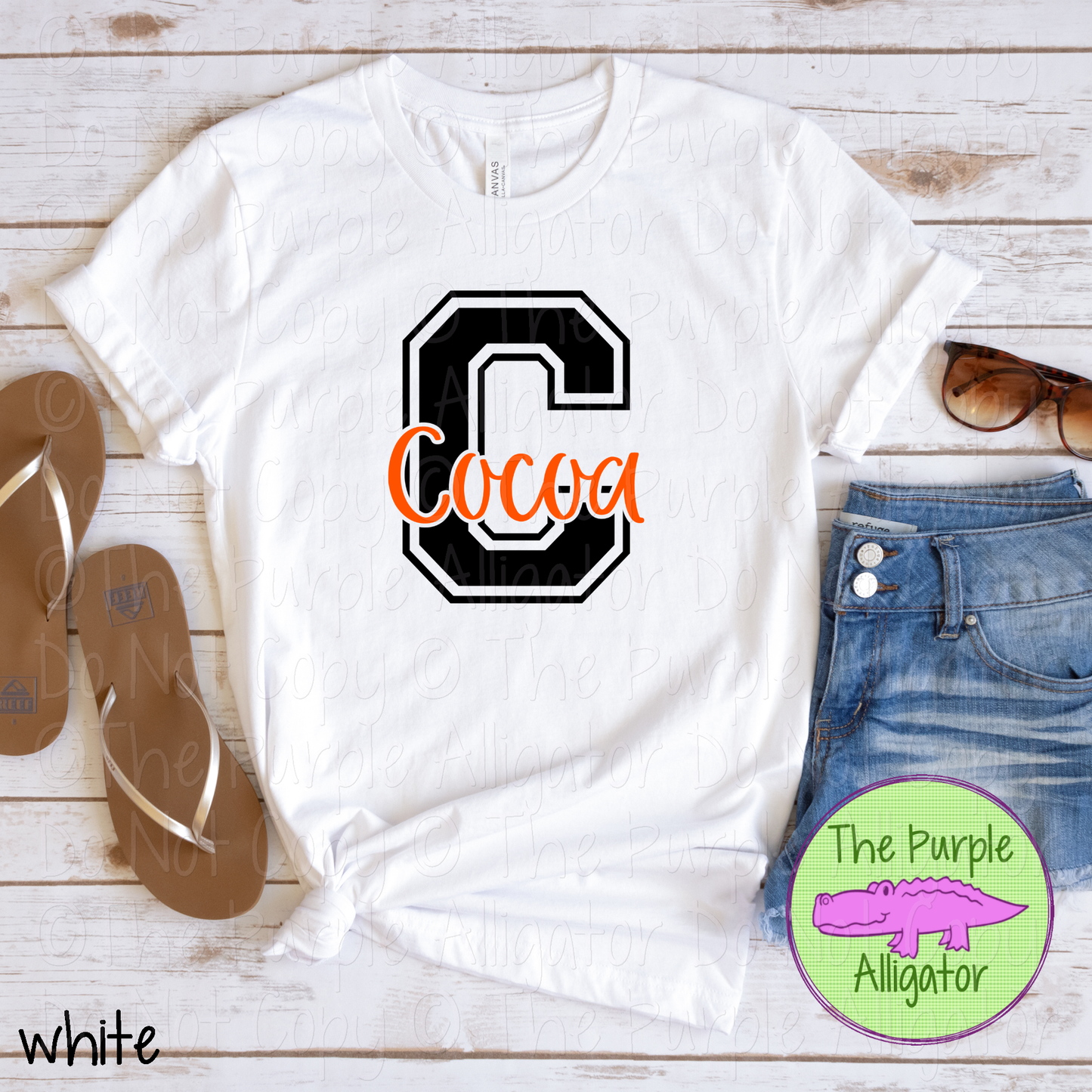 C Cocoa 2 Color Initial Spirit Wear | Varsity Letter School Pride Shirt 0124 TPA