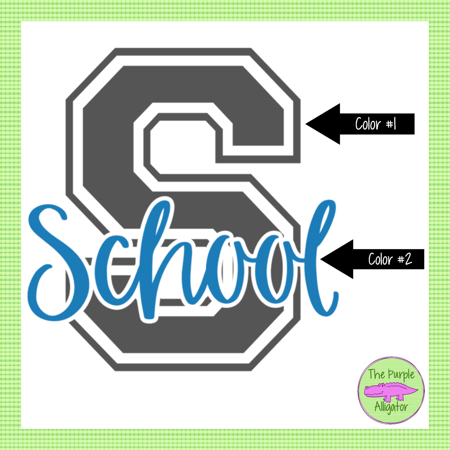 V Viera 2 Color Initial Spirit Wear | Varsity Letter School Pride Shirt 0124 TPA