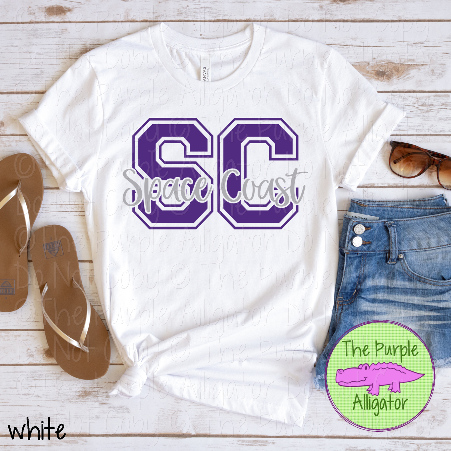 SC Space Coast 2 Color Initial Spirit Wear | Varsity Letter School Pride Shirt 0124 TPA