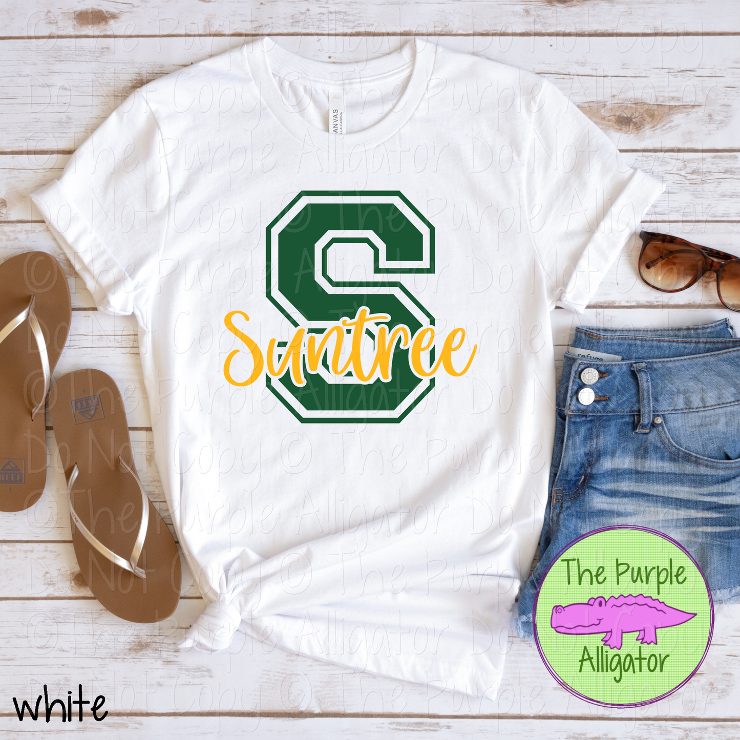 S Suntree 2 Color Initial Spirit Wear | Varsity Letter School Pride Shirt 0124 TPA