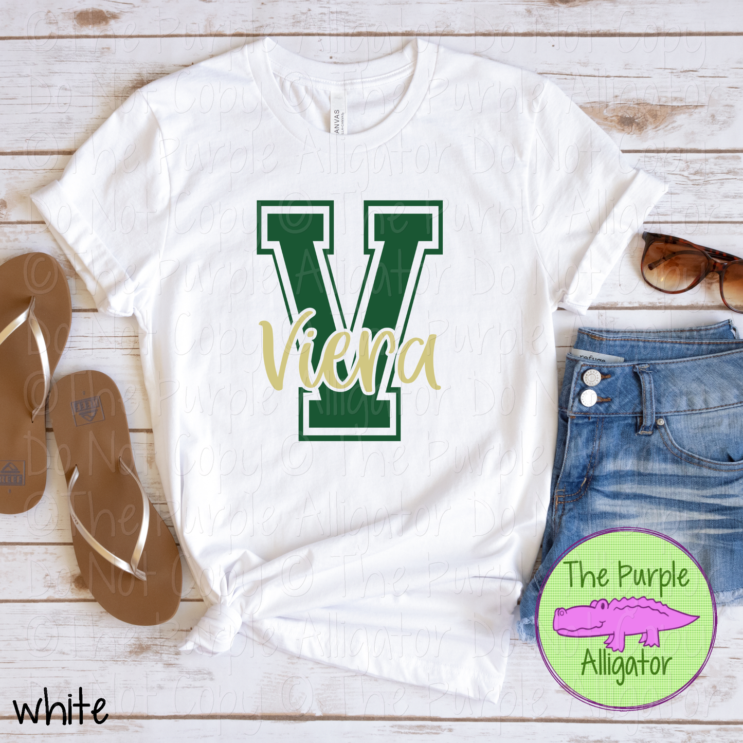 V Viera 2 Color Initial Spirit Wear | Varsity Letter School Pride Shirt 0124 TPA